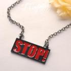 Stop Letter Necklace - Red Red - One Size