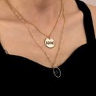 Alloy Love Pendant Layered Necklace Gold - One Size