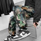 Lettering Camouflage Print Sweatpants