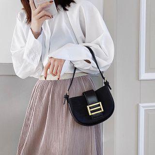 Faux Leather Saddle Shoulder Bag