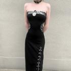 Strapless Leopard Sheath Dress