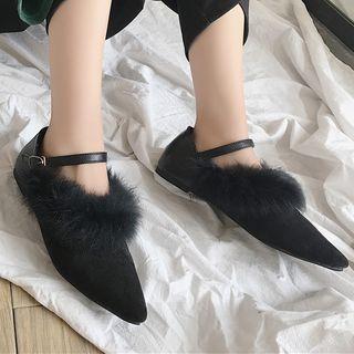 Furry Pointy Toe Flats