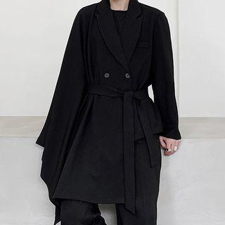 Irregular Hem Double-breasted Blazer