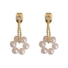 Faux Pearl Drop Earring 1 Pair - Drop Earring - S925silver - Gold - One Size