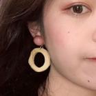 Resin Bead Wooden Hoop Earring