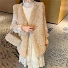 Shearling Vest / Long-sleeve Lace Dress