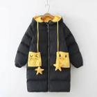 Color Panel Hooded Padded Zip Coat