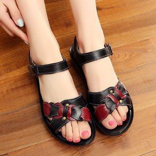 Color Block Buckled Sandals