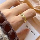 Sterling Silver Heart Open Ring K827 - Gold - One Size
