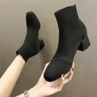 Square Chunky-heel Short Boots
