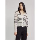 Stripe Rib-knit Cardigan