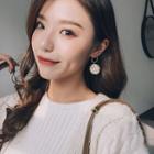 Plaid Circle Earrings