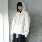 Plain Oversize Hoodie Off White - One Size