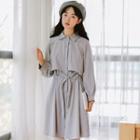 Collared Tie-waist Trench Coat