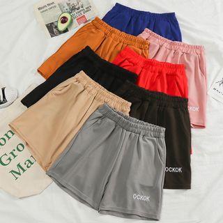Wide-leg Embroidered Letter Shorts
