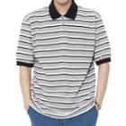 Contrast-trim Stripe Polo Shirt