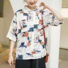 Short-sleeve All-over Print Shirt White - One Size