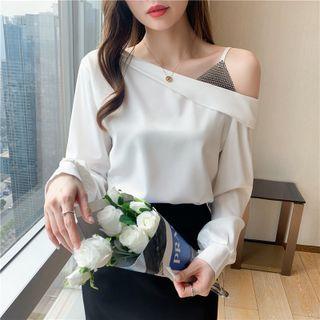 Cold-shoulder Panel Blouse