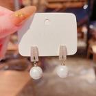 Faux Pearl Drop Earring E4049 - 1 Pair - Gold - One