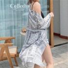 Open-front Long Paisley Cover-up Cardigan