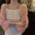 Two-tone Sweater Pink - One Size