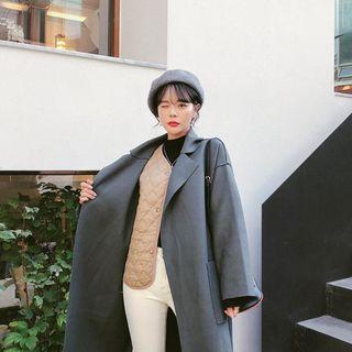 Open-front Midi Coat With Tie Belt