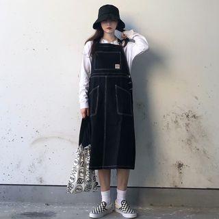 Denim Loose-fit Jumper Dress Black - One Size