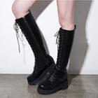 Lace-up Platform Military Tall Boots