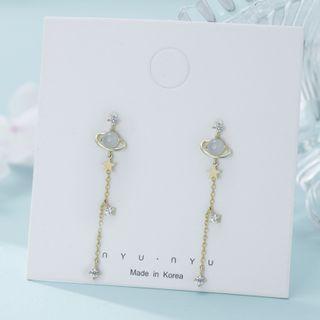 Planet Earring 1 Pair - E105 - Silver & Gold - One Size