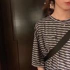 Elbow-sleeve Striped T-shirt / Shorts