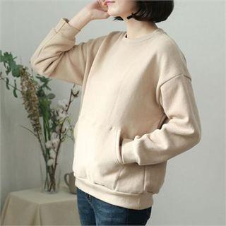 Kangaroo-pocket Brushed-fleece Lined Sweatshirt