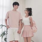 Couple Matching Short-sleeve T-shirt / Shorts / Pleated Skirt / Set