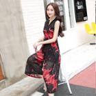 Printed Sleeveless Cropped Wide Leg Jumpsuit