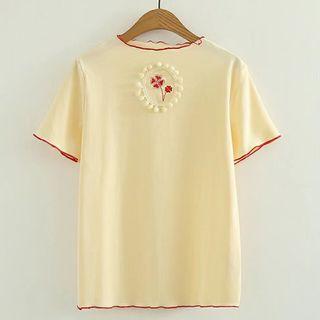 Short-sleeve Embroidred Top