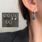 Rhinestone Crown Heart Drop Earring