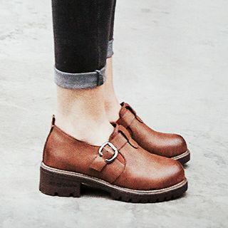 Buckled Burnished Oxfords