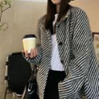 Single Breasted Twill Jacket Black & White - One Size