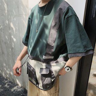 Cargo Pocket Elbow-sleeve T-shirt
