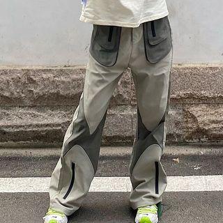 Patchwork Cargo Loose-fit Pants