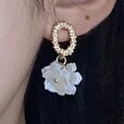 Flower Dangle Earring 1 Pair - Gold & Pink - One Size