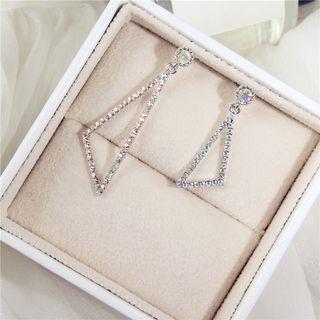 Non-matching Rhinestone Triangle Dangle Earring