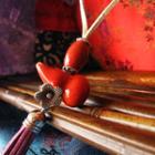 Ceramic Gourd Tassel Necklace Gourd - Red - One Size