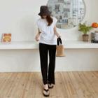 Cap-sleeve Frill-side Top