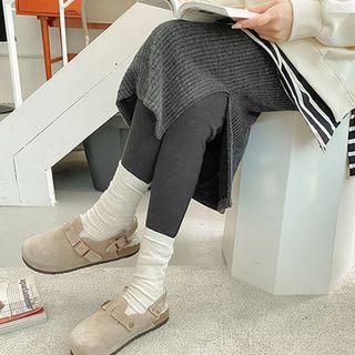 Plus Size Ribbed Napped Skirt Leggings