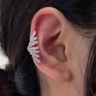 Rhinestone Ear Cuff 1 Pc - Clip On Earring - Silver - One Size