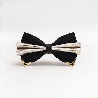 Tipped Faux Leather Bow Tie