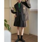 Pleated Mini A-line Skirt / Blazer