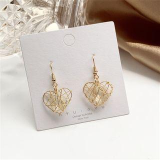 Wirework Heart Dangle Earring 1 Pair - Hook Earrings - One Size