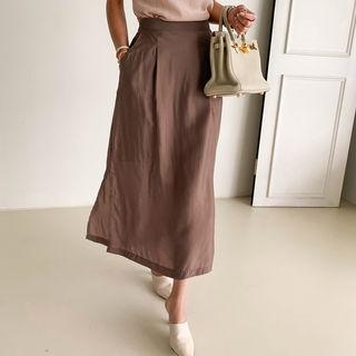 Sleek H-line Maxi Skirt Light Pink - One Size