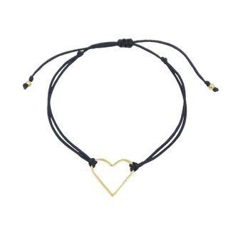 Heart Charm String Bracelet One Size